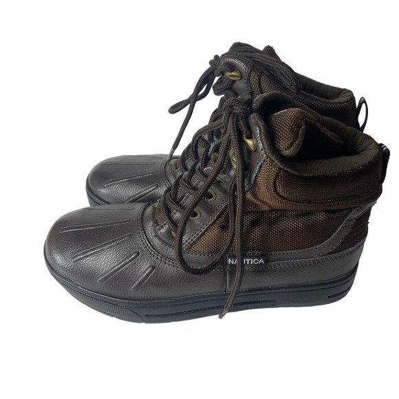 Nautica Boys Youth Brown & Black Winter Boots Size 4 - Picture 4 of 8
